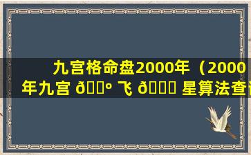 九宫格命盘2000年（2000年九宫 🐺 飞 🕊 星算法查询）